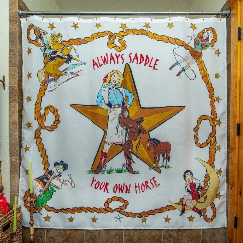 Cowgirl Up Shower Curtain bathroom furniture, vanity cabinet