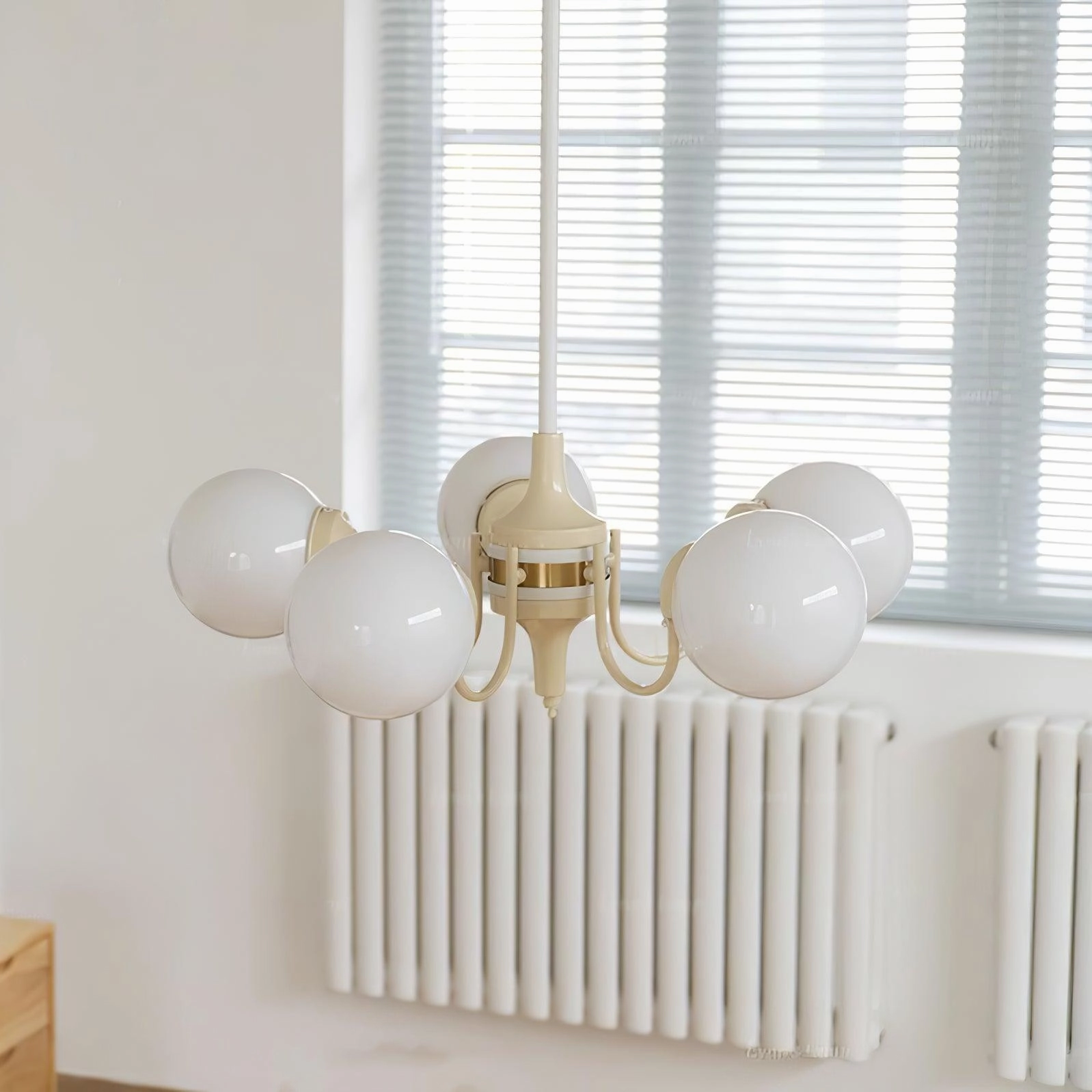 Cream Glass Ball Chandelier