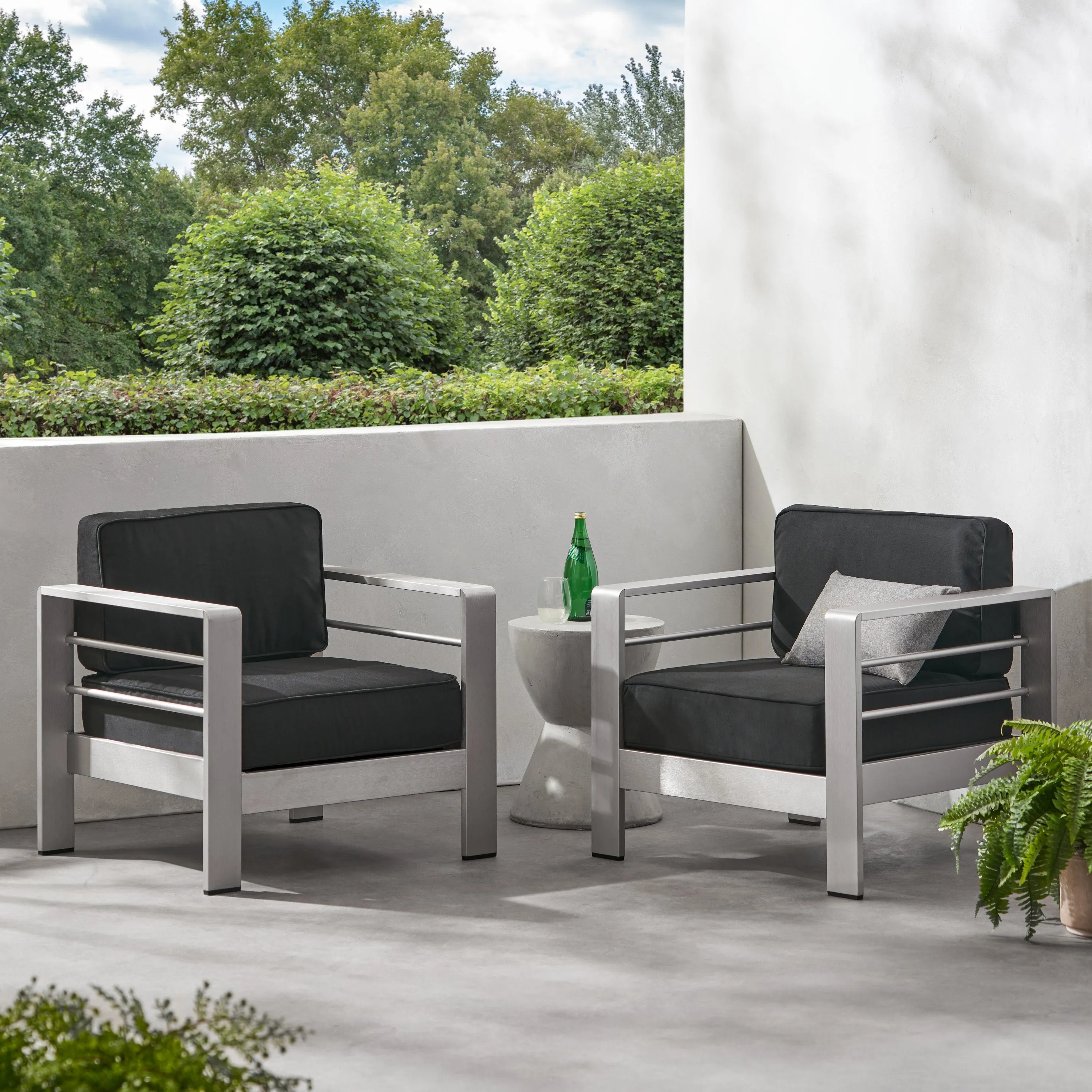Crested Bay Outdoor Aluminum Club Chairs with Optional Sunbrella Cushions patio chairs, outdoor seating