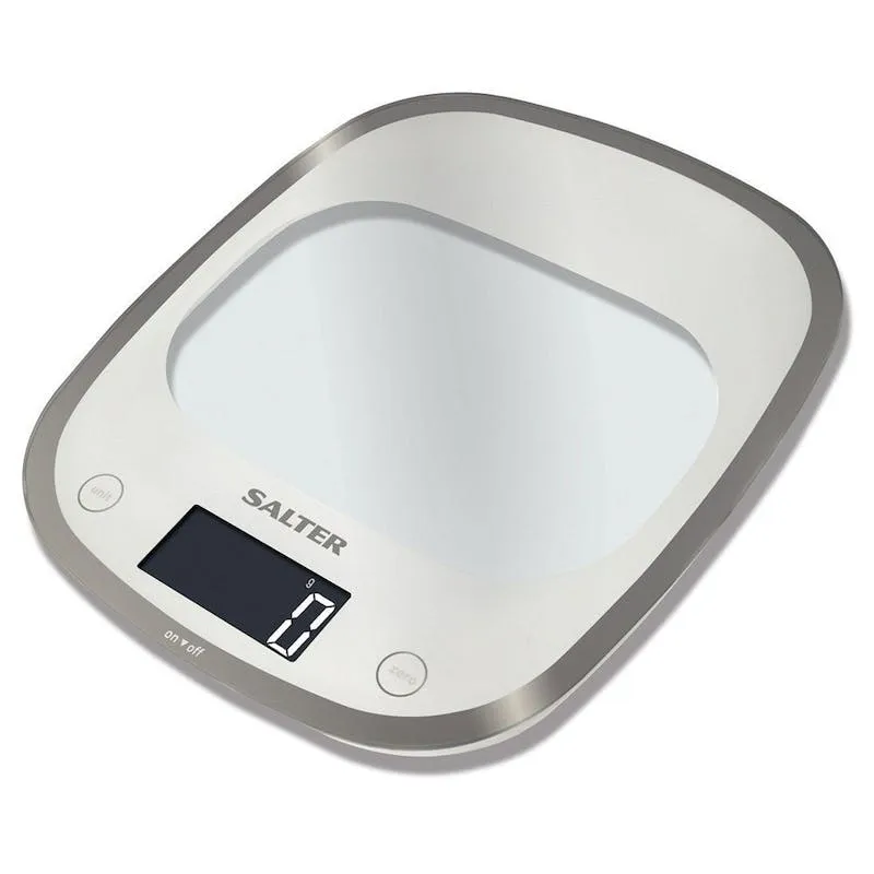 Curve Electronic kitchen scale, White round coffee table, wooden coffee table