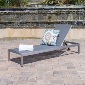 Dark Gray Outdoor Mesh Chaise Lounge - NH663003 patio chairs, outdoor seating