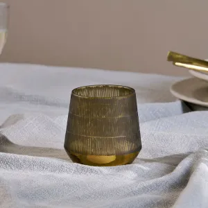 Dera Etched Glass Tealight H9.5cm, Antique Gold kitchen island, storage cart