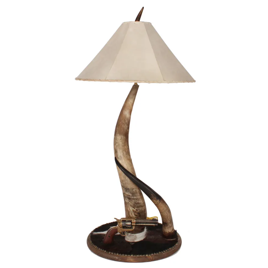 Double Steer Horn Tall Table Lamp