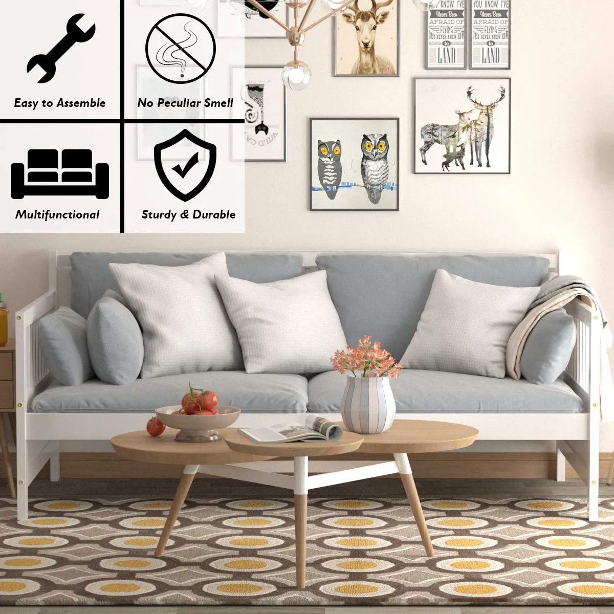 Dual-use Sturdy Sofa Bed for Bedroom Living Room
