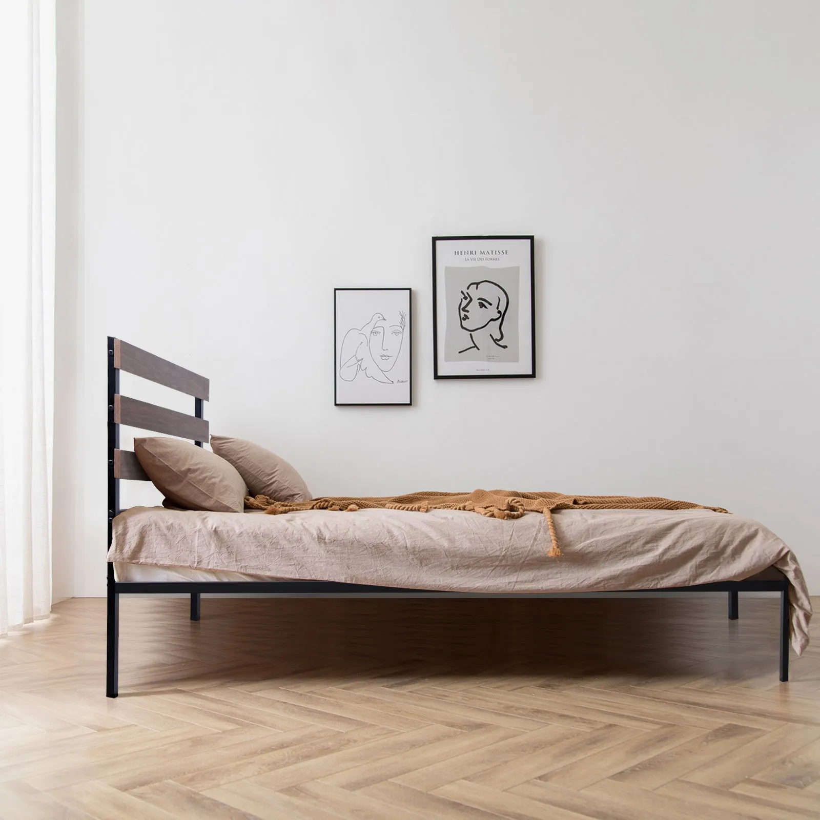 Easy Assembly Twin Metal Bed Frame No Box Spring Needed