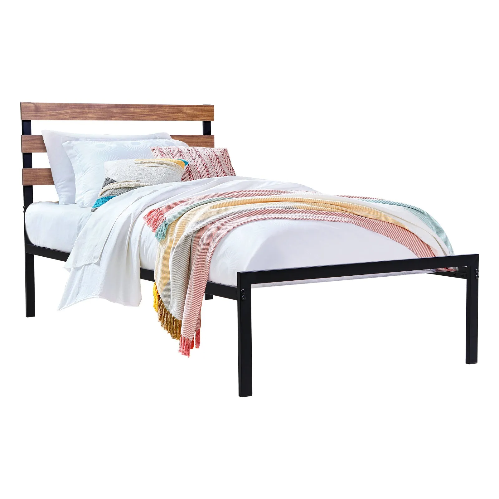 Easy Assembly Twin Metal Bed Frame No Box Spring Needed