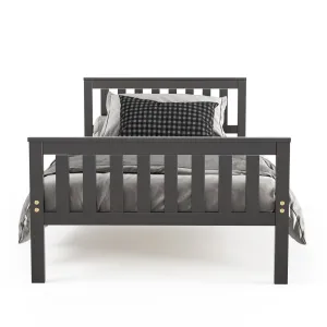 Easy Assembly Twin Size Wood Platform Bed with Headboard bed frame, queen bed