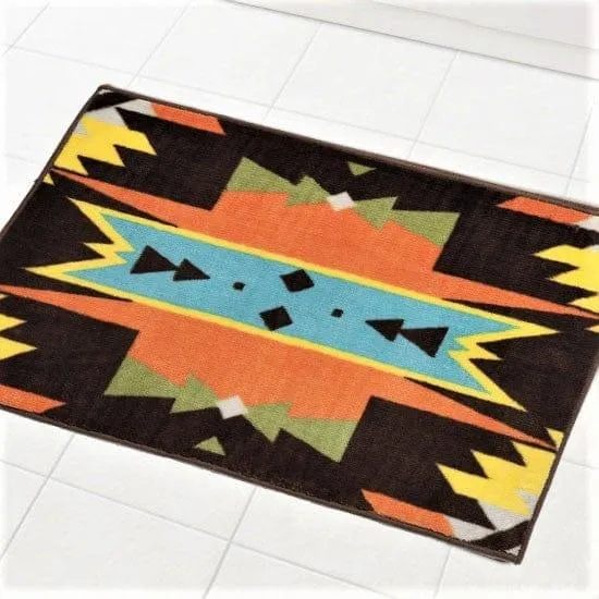 El Cerro Southwestern Accent Rug bath rugs, non-slip bathroom mat