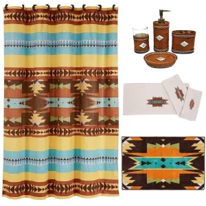 El Cerro Southwestern Bathroom Collection bathroom set, shower caddy
