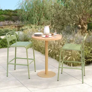 Elowen Outdoor Patio Bar Stools, Iron, Set of 2 patio chairs, outdoor seating