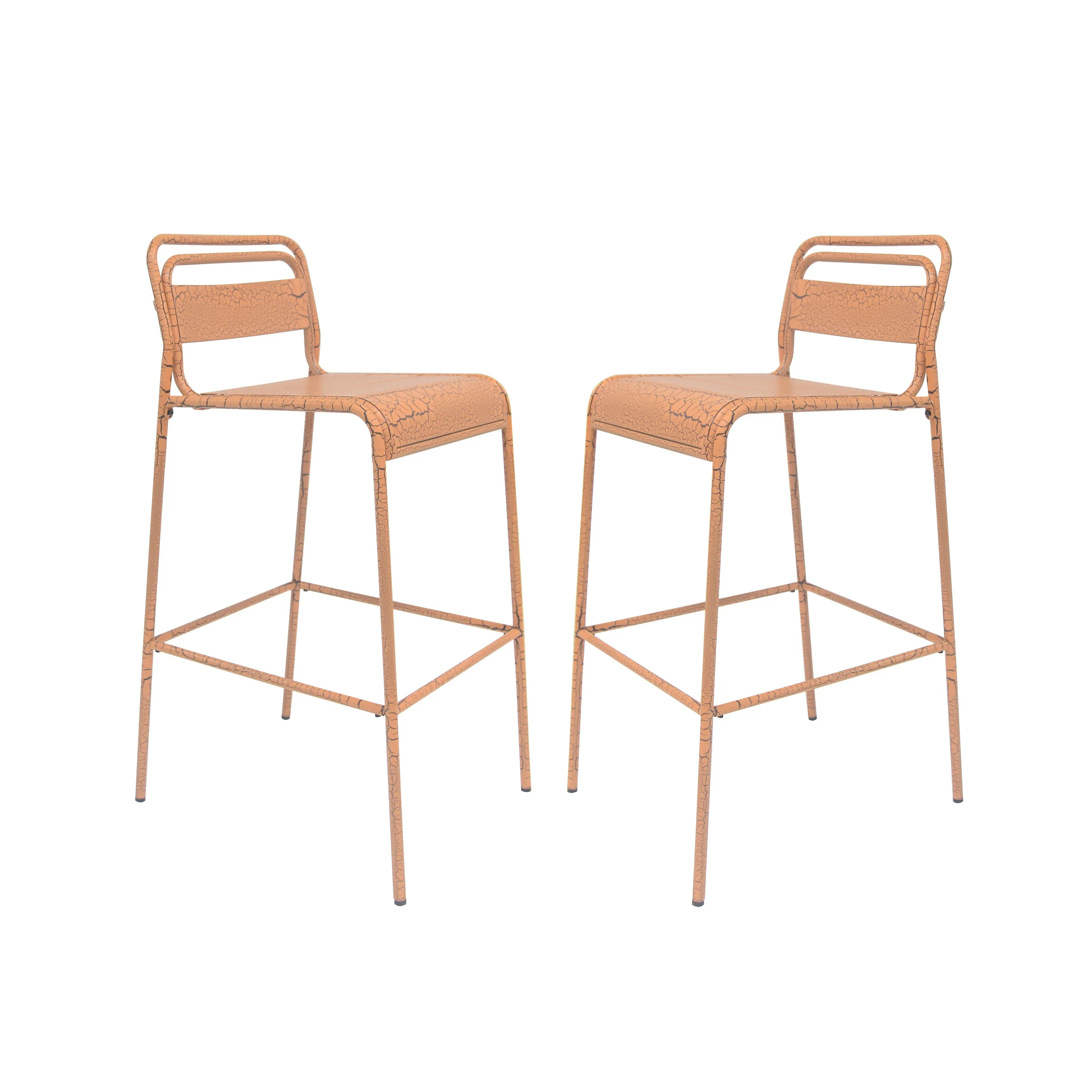 Elowen Outdoor Patio Bar Stools, Iron, Set of 2