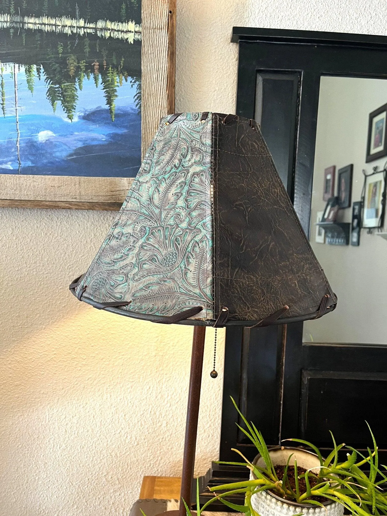 Embossed Leather Lamp Shades