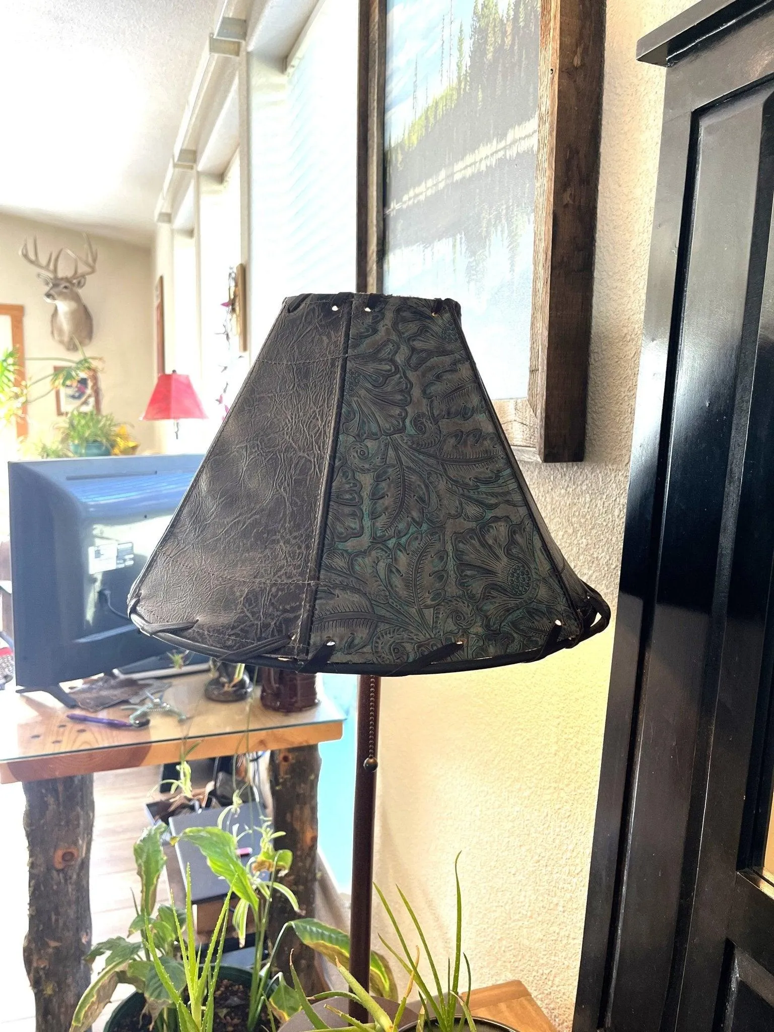 Embossed Leather Lamp Shades