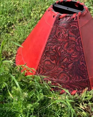 Embossed Red Leather Lamp Shades mattress topper, bed base