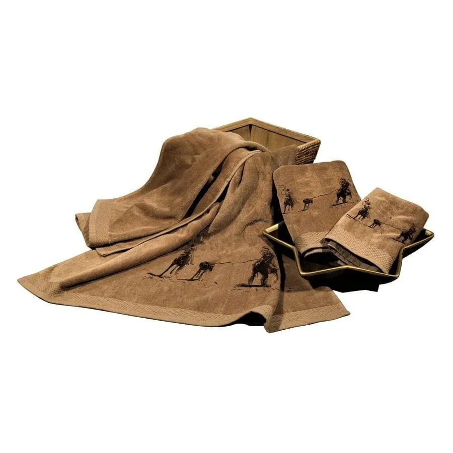 Embroidered Team Roping Towel Set
