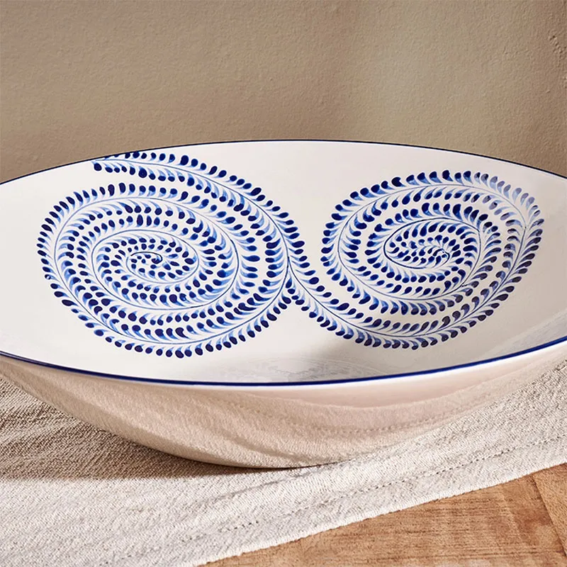 Eshani Serving Bowl, D34.5cm, Indigo