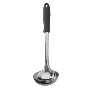 Essentials Stainless Steel Ladle round coffee table, wooden coffee table