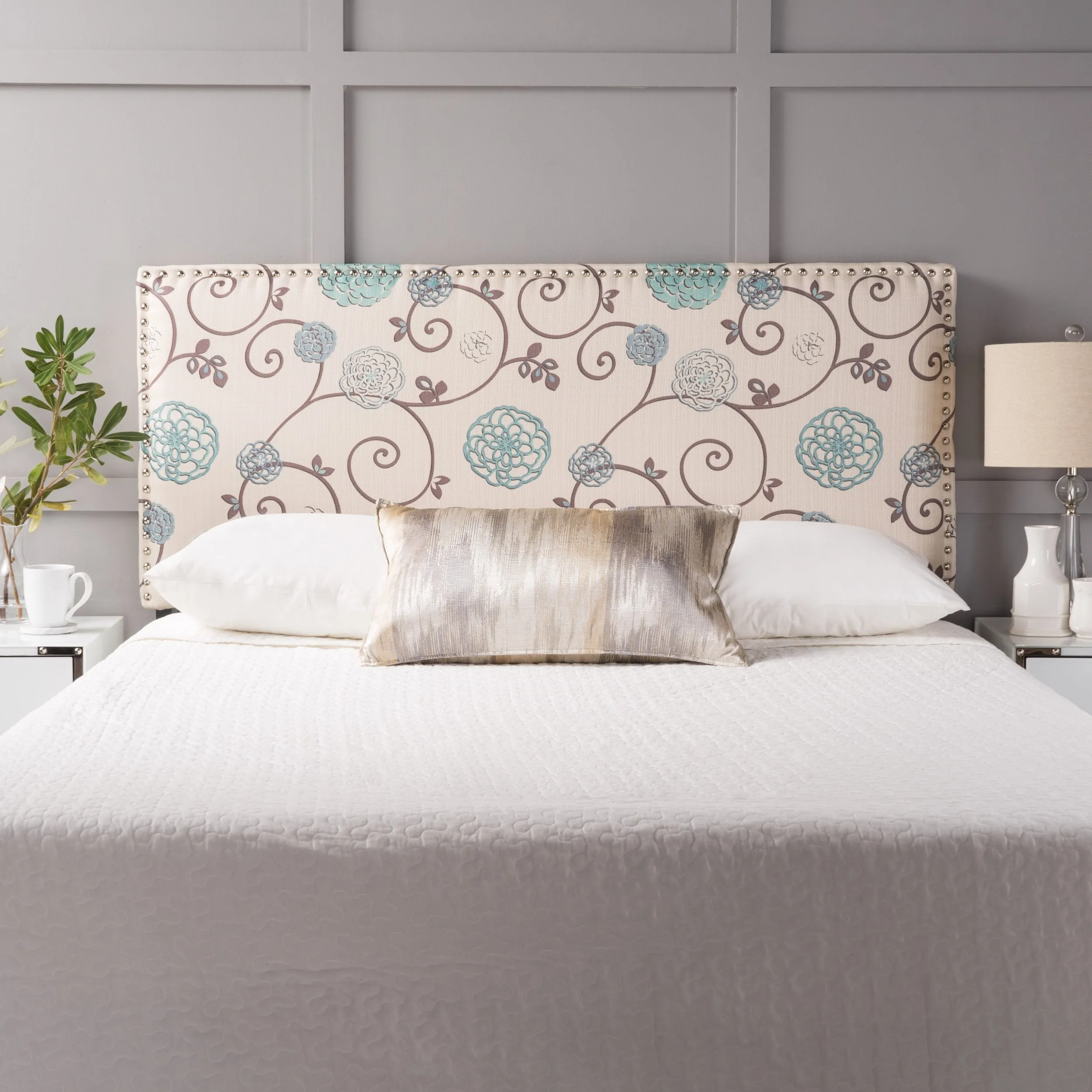 Fabric Queen/ Full Headboard - NH492003 queen headboard, wooden headboard
