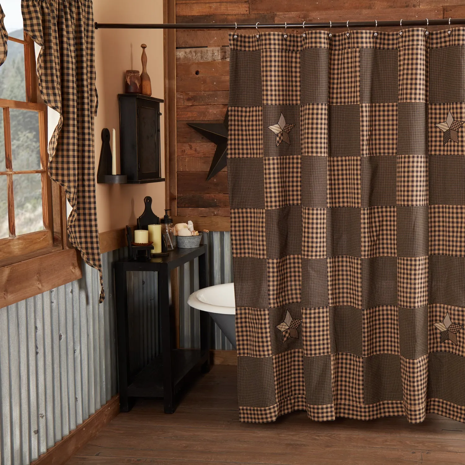 Farmhouse Star Shower Curtain bathroom furniture, vanity cabinet