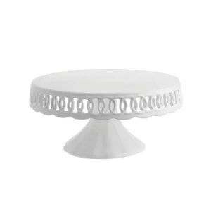 Firenze Cake Stand, D27cm, White napkin rings, dining placemats