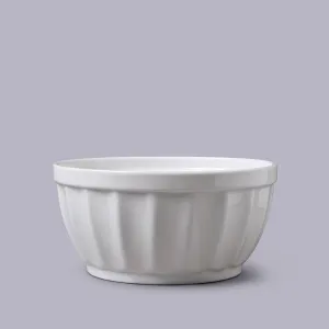 Fluted Bowl 700ml, White napkin rings, dining placemats