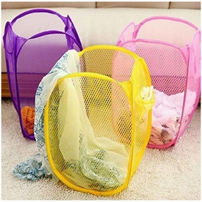 Foldable Mesh Pop-Up Laundry Basket 32x48cm fabric hamper,portable laundry bin,laundry storage