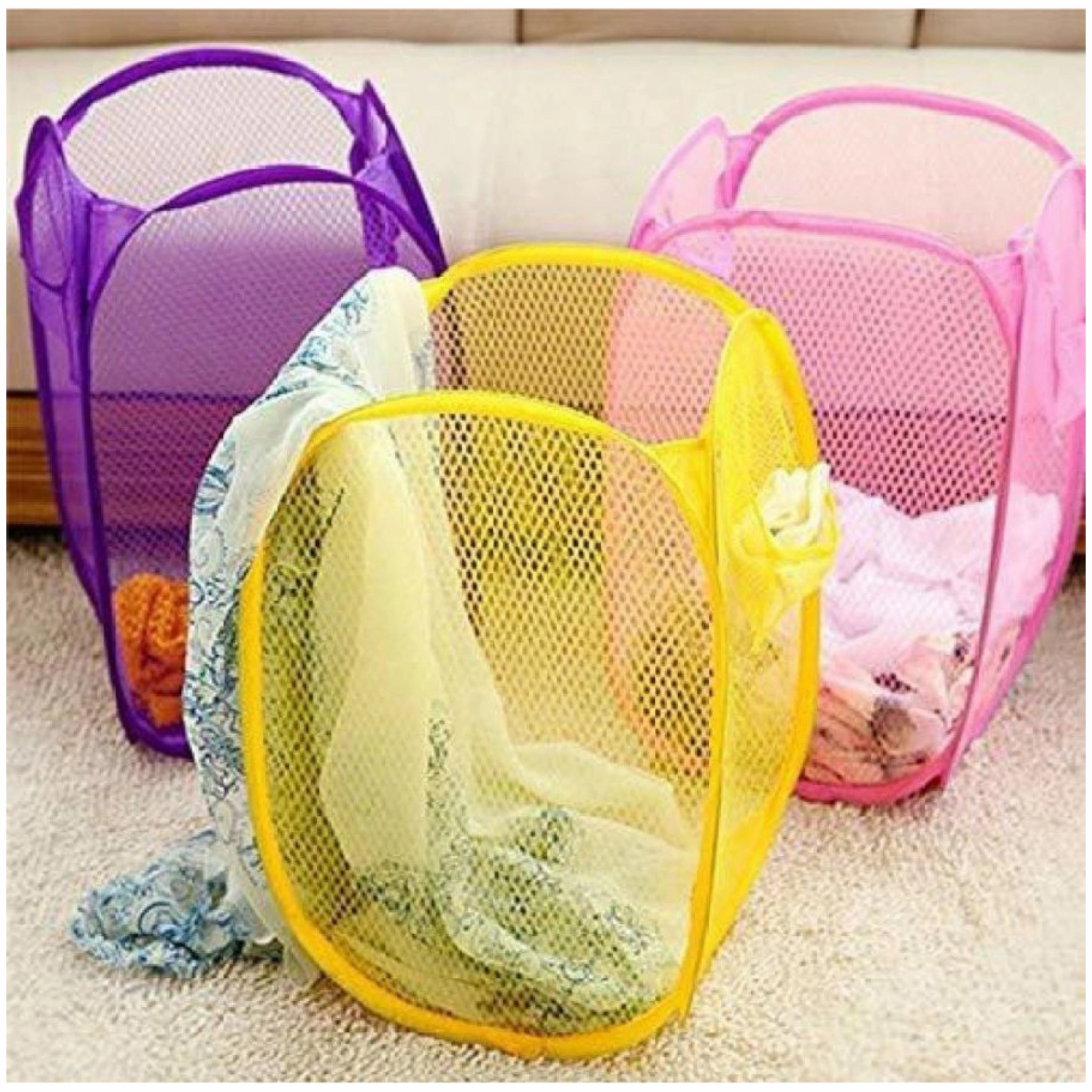 Foldable Mesh Pop-Up Laundry Basket 32x48cm fabric hamper,portable laundry bin,laundry storage