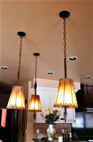 Fort Rock Rawhide & Arrow Pendant Light patio chat set, outdoor furniture set
