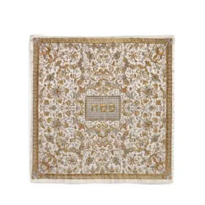 Full Embroidery Matzah & Afikomen Set in Silver & Gold by Yair Emanuel, Silver tufted headboard, king headboard