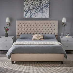 Fully Upholstered Fabric Queen Bed - NH762003 throw blanket, decorative pillow