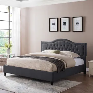Fully-Upholstered Traditional Bed Frame - NH267503 throw blanket, decorative pillow