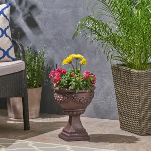 Garden Urn Planter, Roman, Botanical, Lightweight Concrete - NH174703 patio chairs, outdoor seating