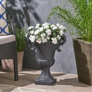 Garden Urn Planter, Roman, Botanical, Lightweight Concrete - NH314703 patio chairs, outdoor seating