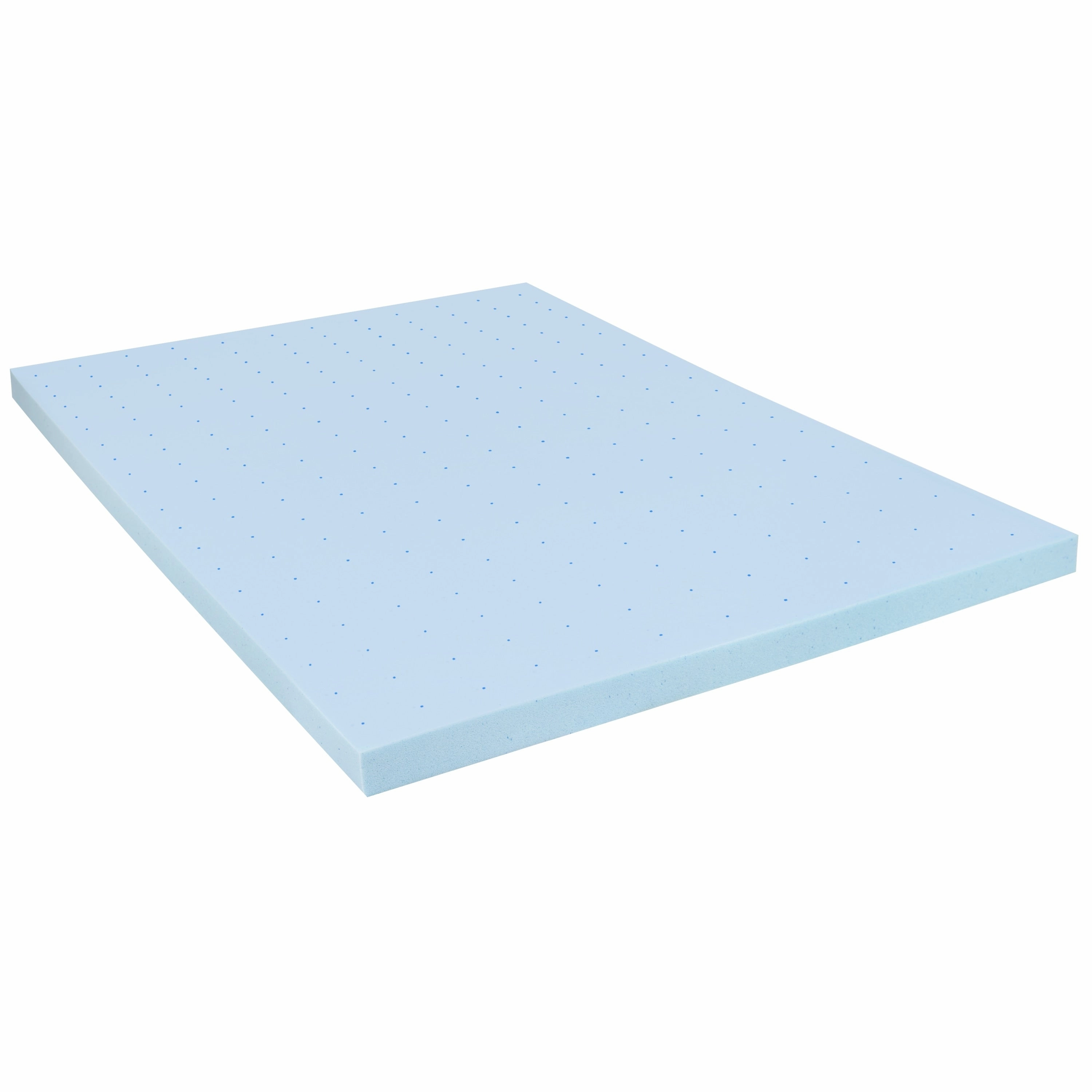 Gel Infused Hypoallergenic Cooling Memory Foam Mattress Topper - Blue