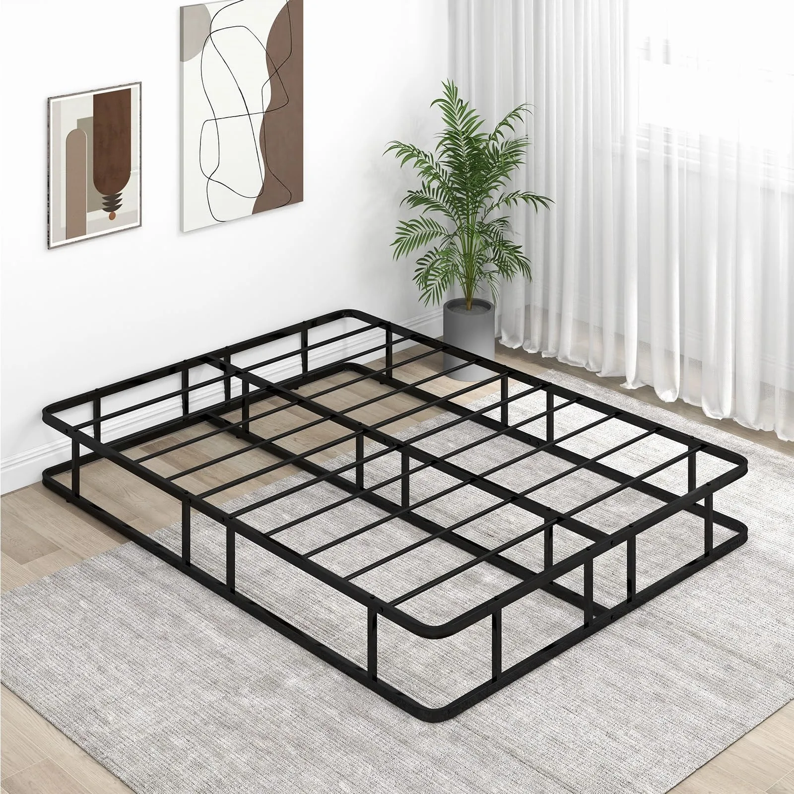 Giantex 10 Inch Bed Frame Queen Size, Metal Platform Queen Bed Frame, Heavy Duty Steel Slat Support bed frame, queen bed