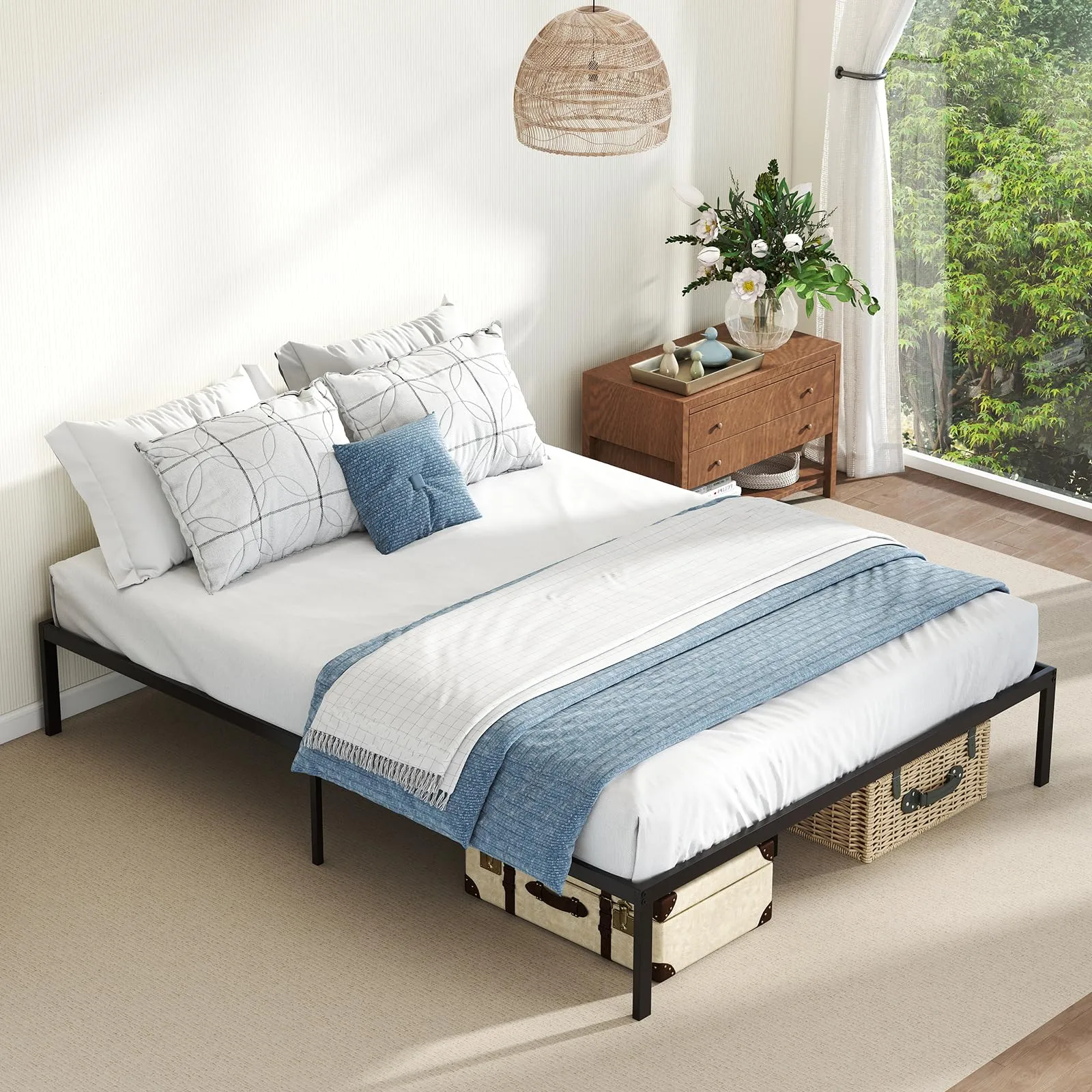 Giantex 12 Inch Metal Platform Bed Frame with Steel Slats Support bed frame, queen bed