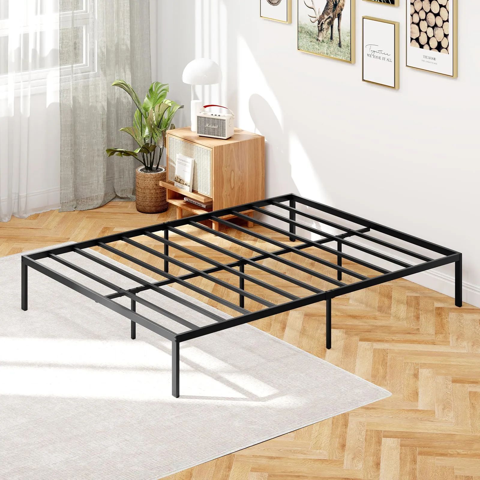 Giantex 12 Inch Metal Platform Bed Frame with Steel Slats Support