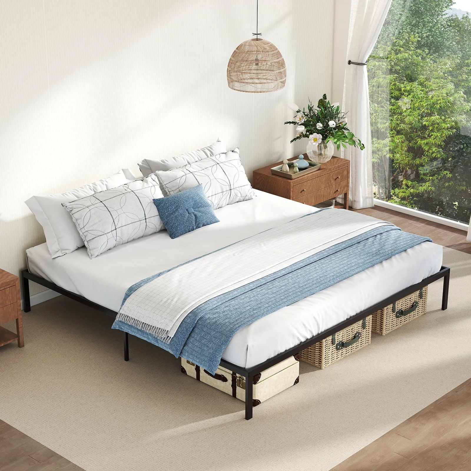 Giantex 12 Inch Metal Platform Bed Frame with Steel Slats Support