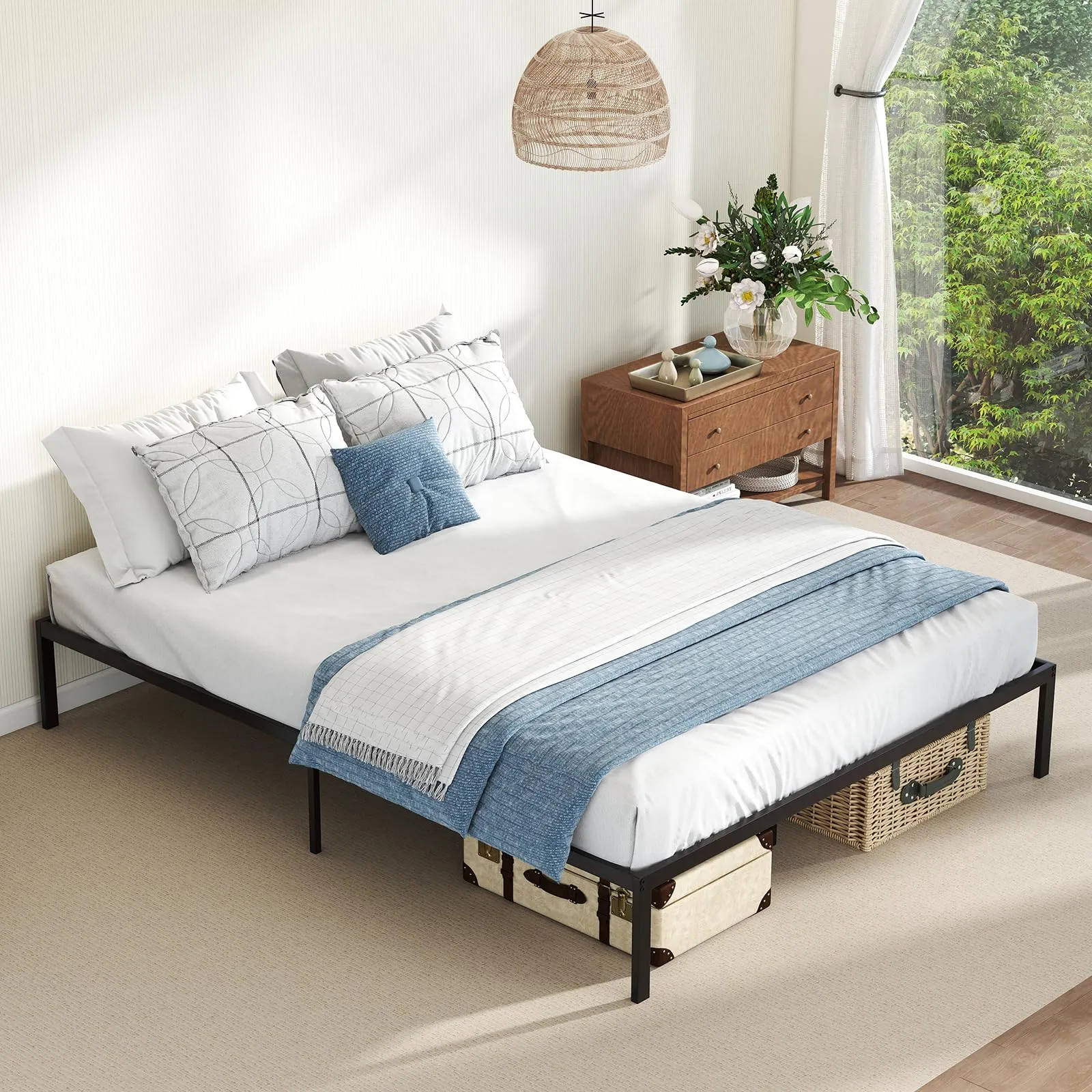 Giantex 12 Inch Metal Platform Bed Frame with Steel Slats Support