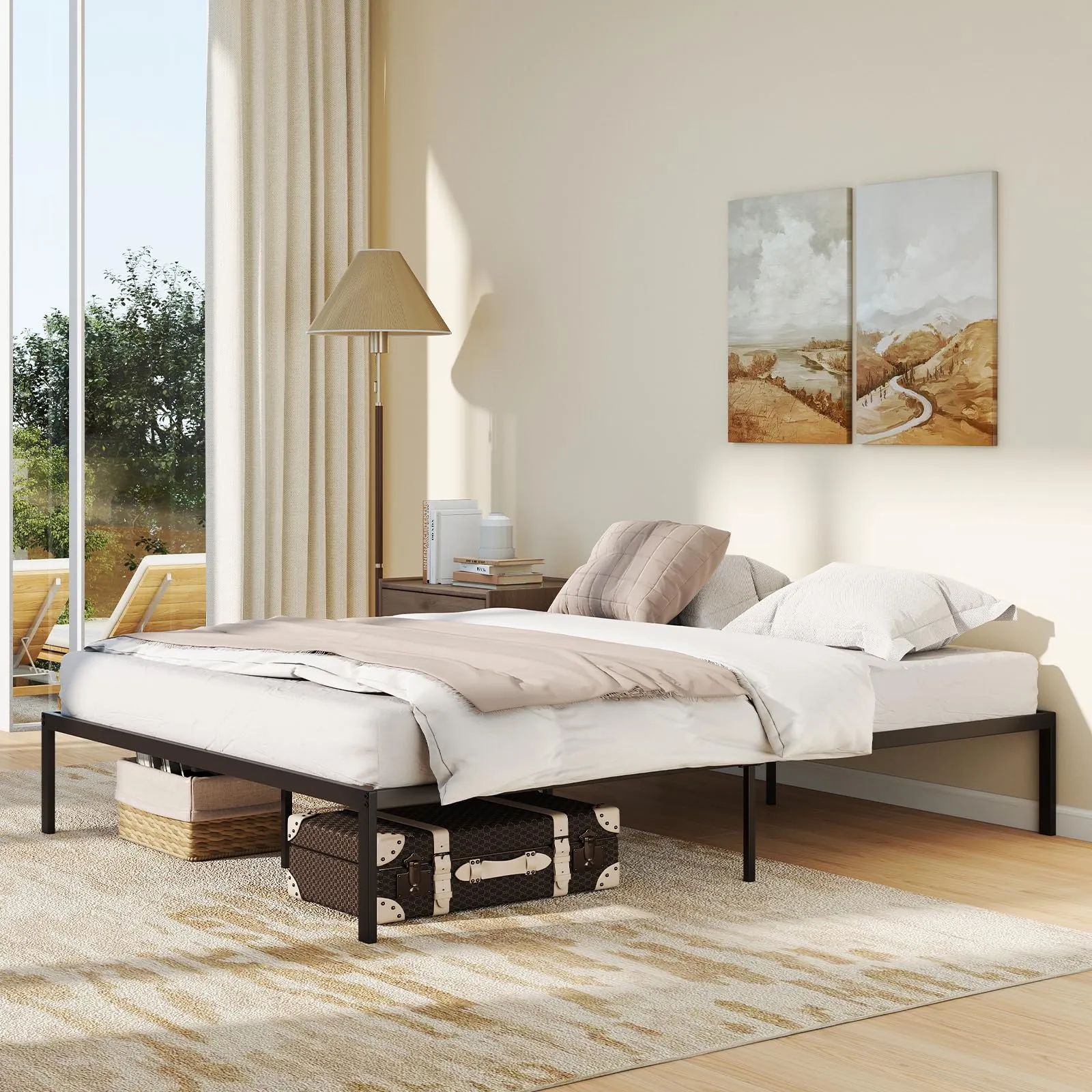 Giantex 12 Inch Metal Platform Bed Frame with Steel Slats Support