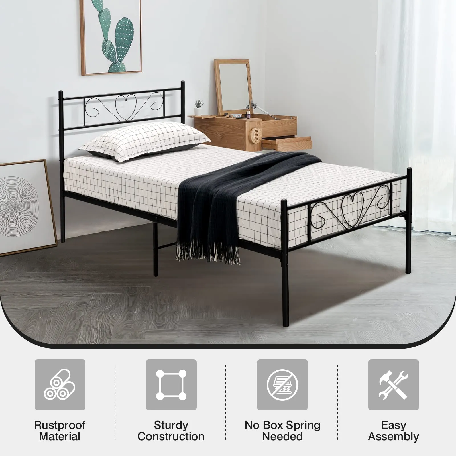 Giantex 12.5-Inch-High Twin XL Metal Bed Frame