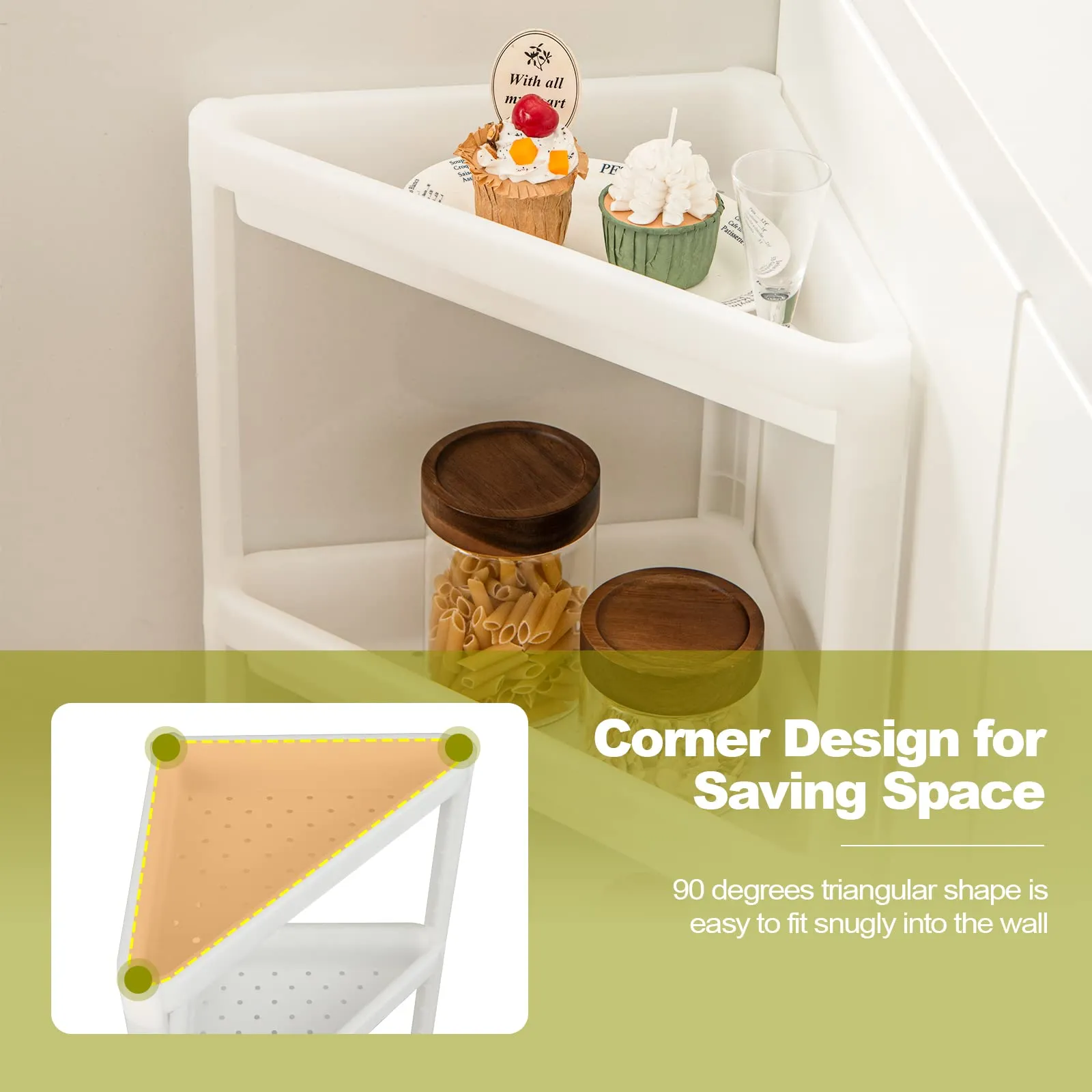 Giantex 2 Pack Corner Shelf Stand, 3-Tier Detachable Floor Corner Shower Shelf, Bathroom Corner Stand