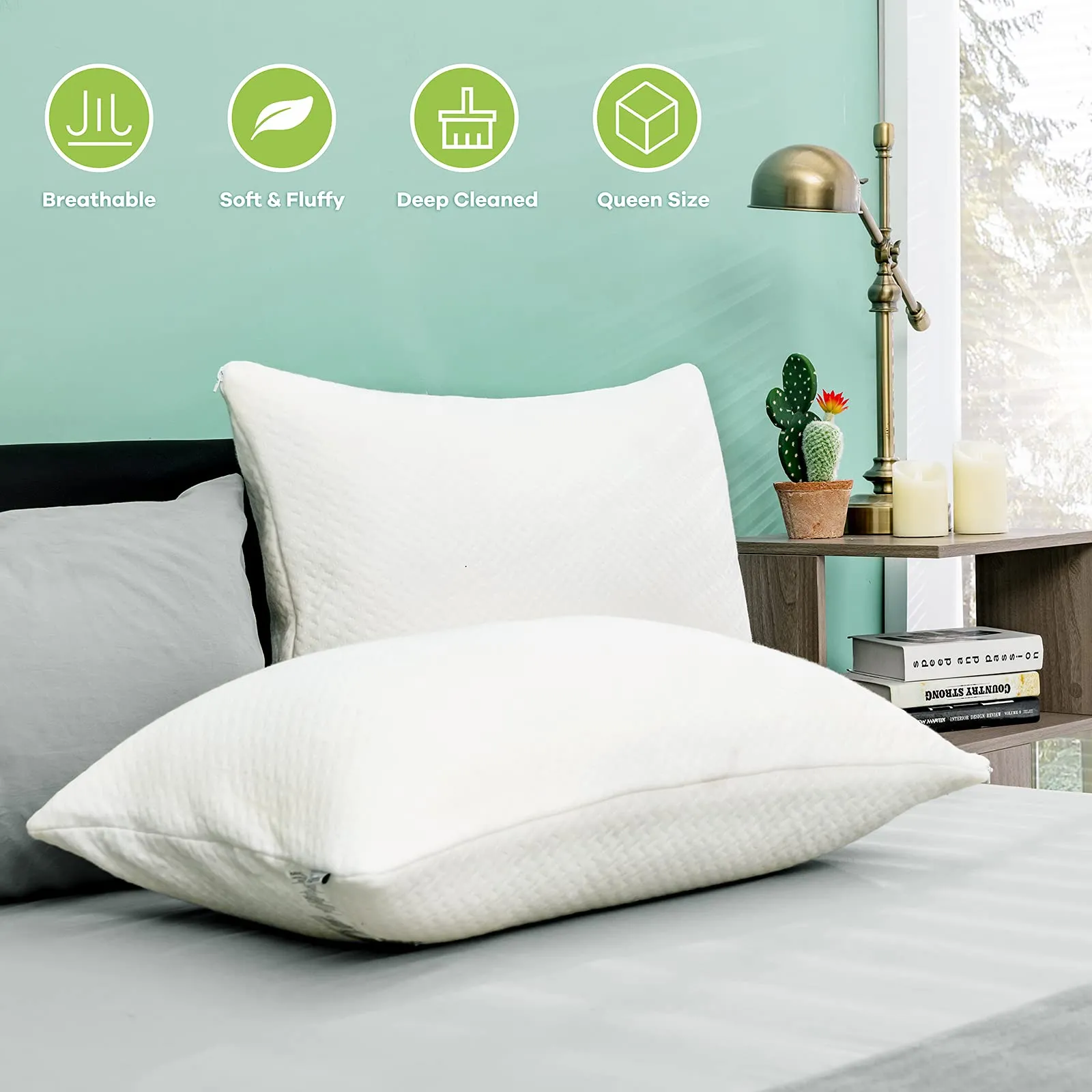 Giantex 2 Pack Shredded Memory Foam Pillows