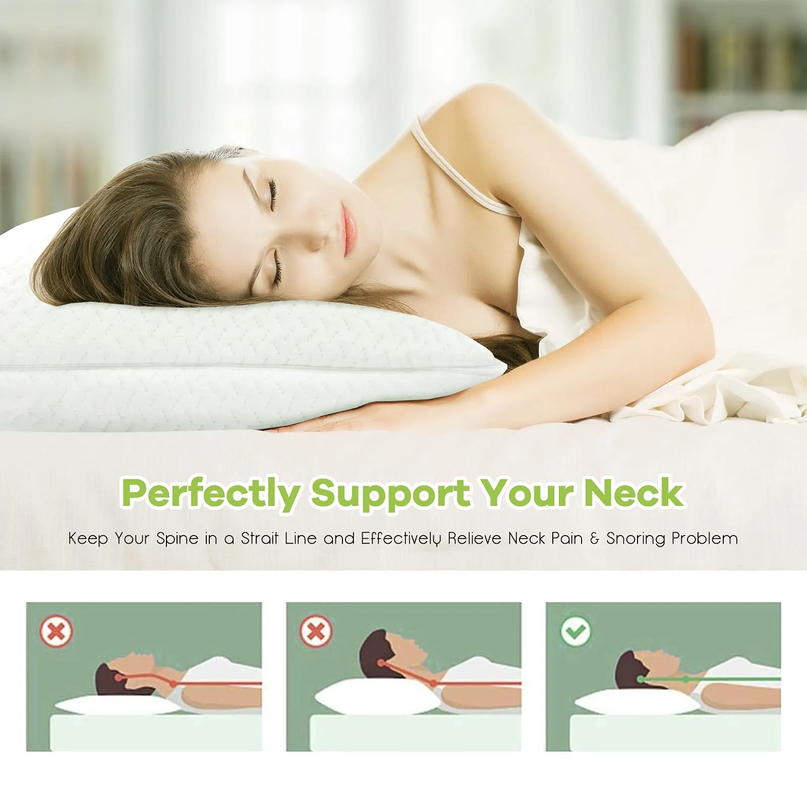 Giantex 2 Pack Shredded Memory Foam Pillows