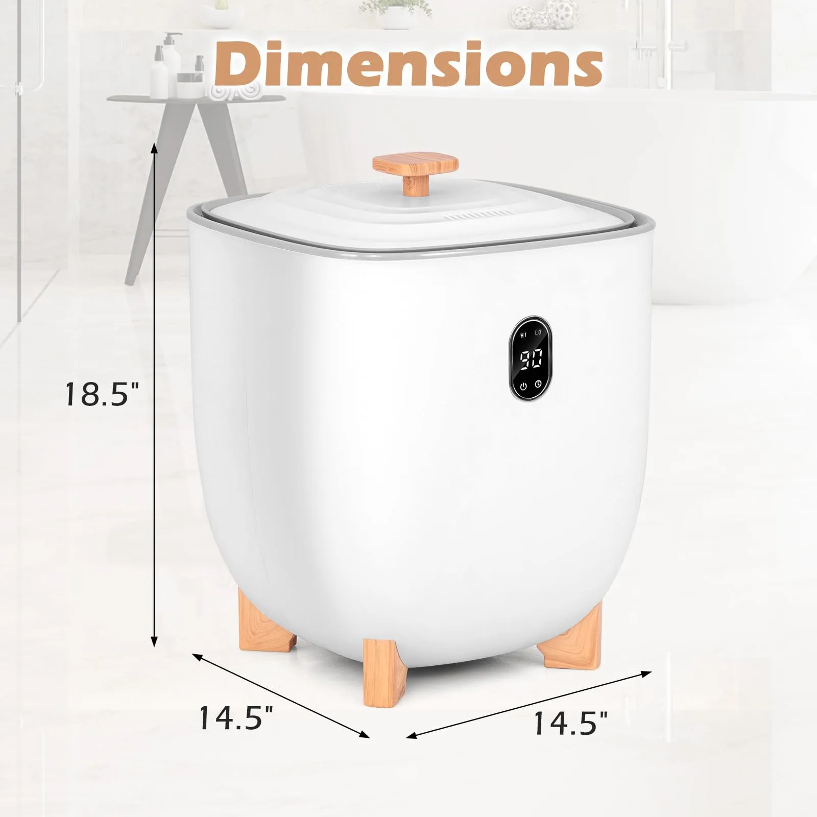 Giantex 25L Towel Warmer Bucket - Electric Towel Heater for Bathroom, 2 Temperature Settings, 20-60 Timer