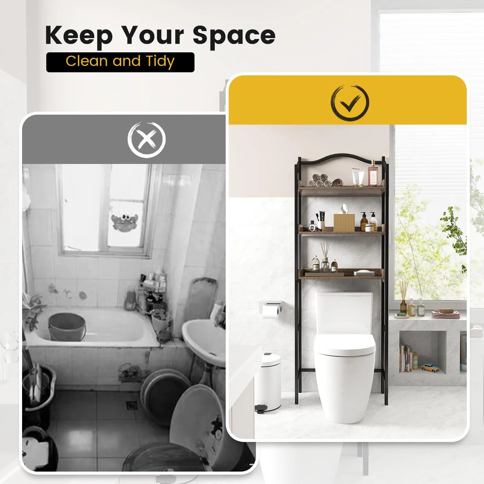 Giantex 3-Tier Over-The-Toilet Rack