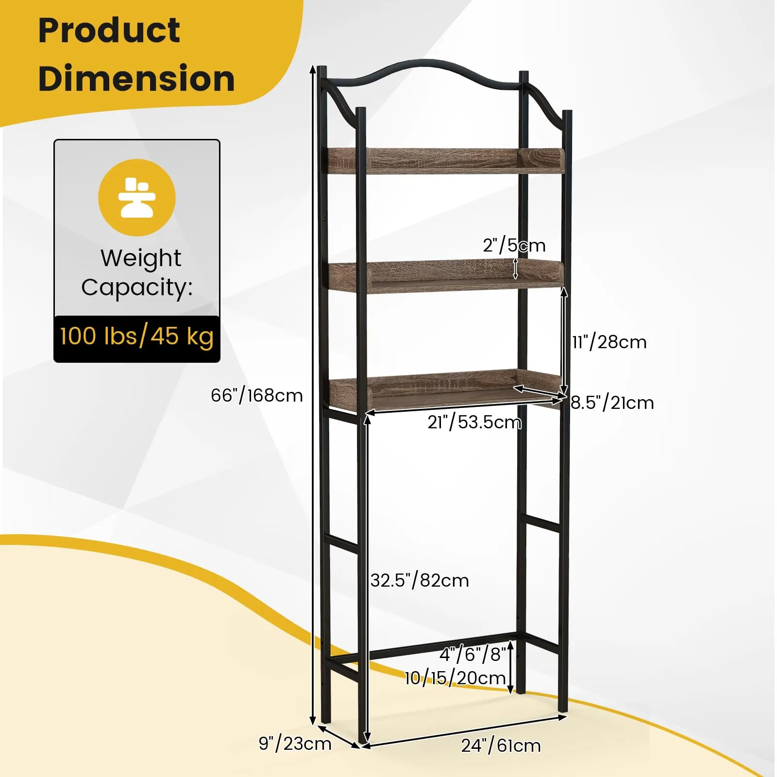 Giantex 3-Tier Over-The-Toilet Rack