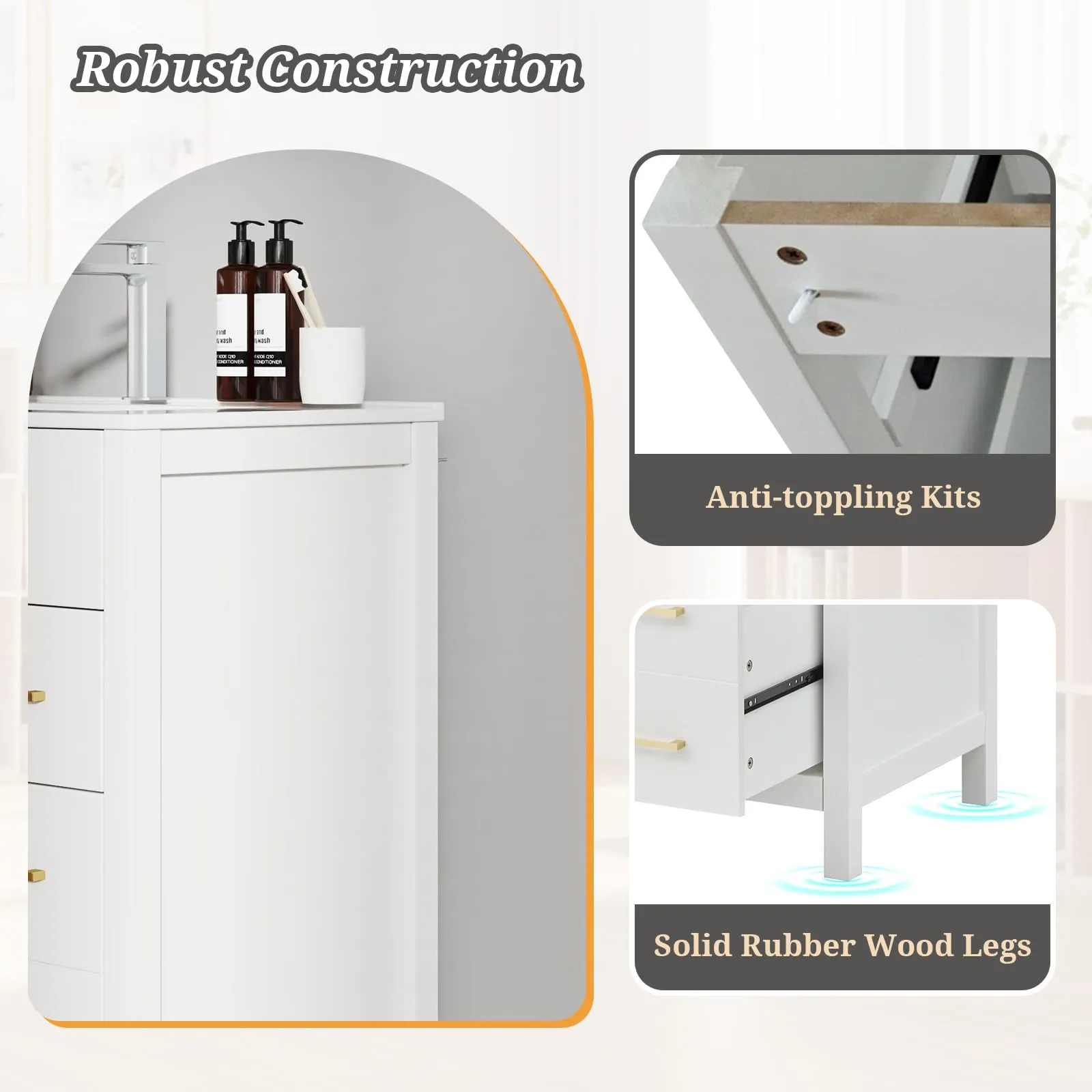 Giantex 30 Bathroom Vanity with Sink, Ceramic Basin Combo with 2 Drawers, 1 Door, 1 Flip-Out Drawer