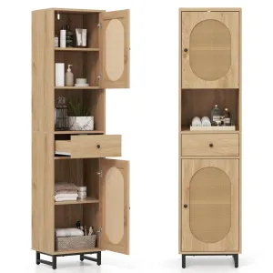 Giantex 67" Tall Bathroom Cabinet bathroom organizer, toilet brush holder