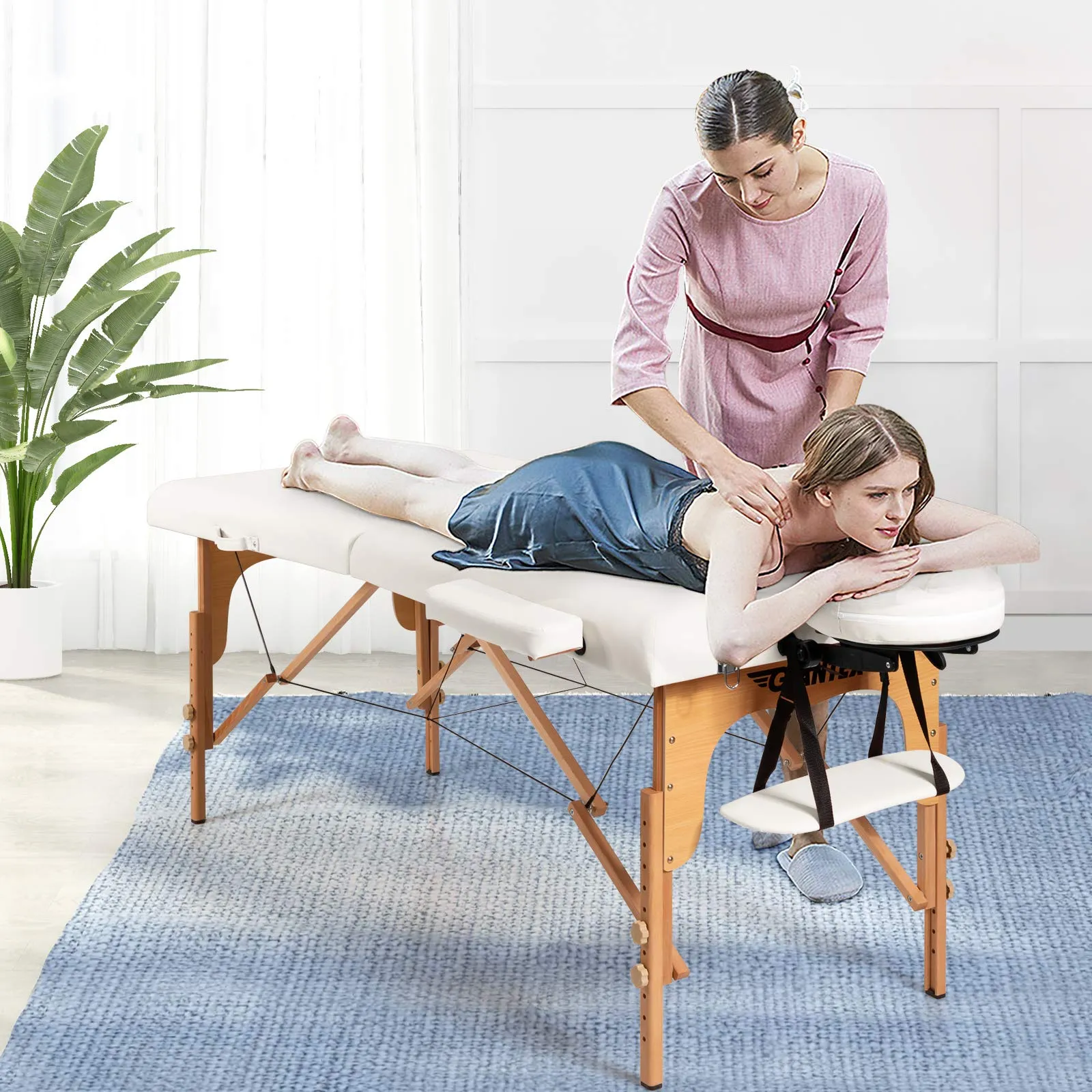 Giantex 84 inch Massage Table Lash Bed, Portable Massage Bed, 2 Folding Mode